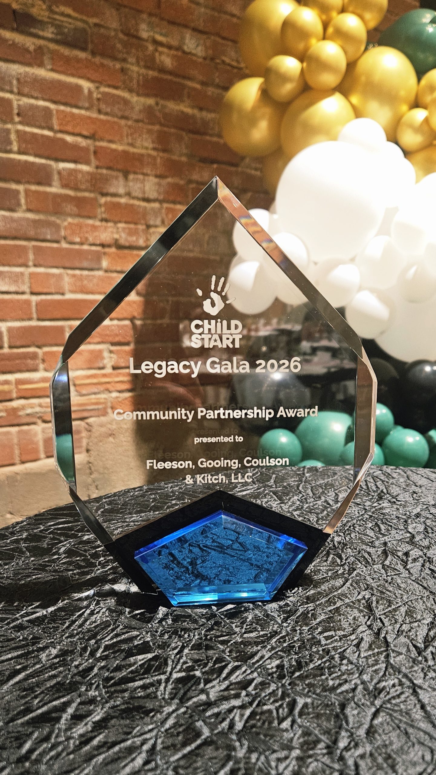 Award scaled - Fleeson Gooing Recognized by Child Start Organization - Fleeson Law